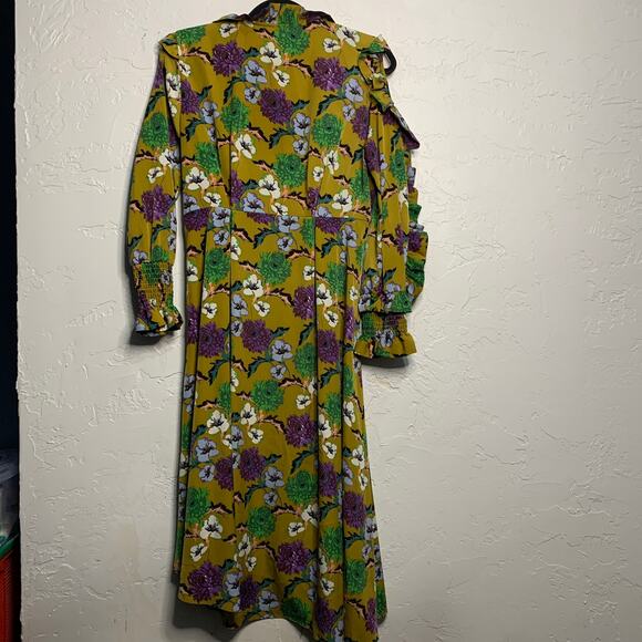 Enda Forty Four Floral Long Sleeve Cold Shoulder Dress Womens small eclectic - Picture 9 of 9